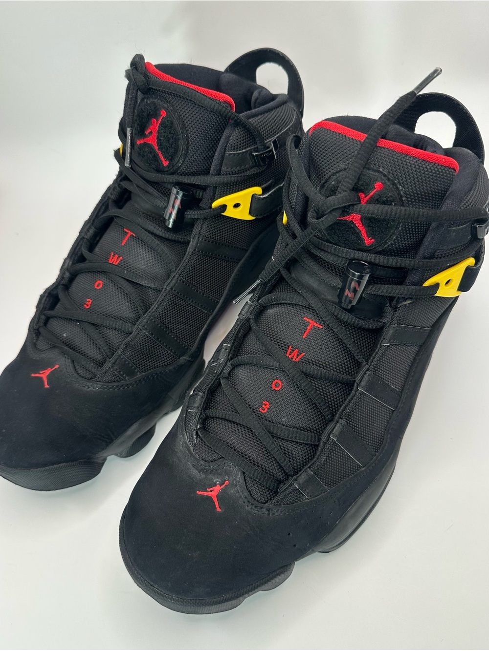 Jordan 6 Rings Black Red Sulfur 322992-065 Mens 12